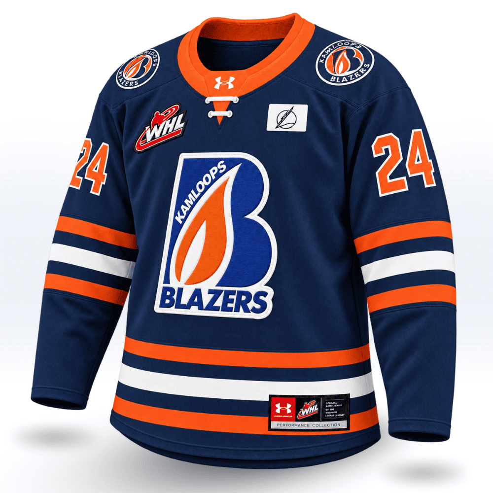 JERSEYS | KAMLOOPS BLAZERS NAVY UA® JERSEY