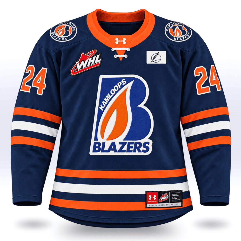 JERSEYS | KAMLOOPS BLAZERS NAVY UA® JERSEY